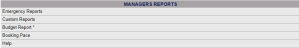 Managers Reports section of the Reports Menu